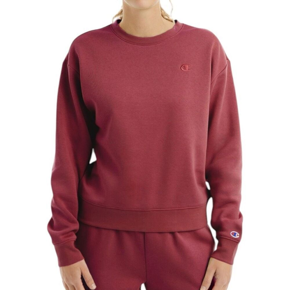 Champion Women's Fleece Sweatshirt Redwood Red Size L